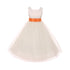Kids Dream Little Girls Ivory Orange Tulle Satin Sash Bow Flower Girl Dress 2-6 - SophiasStyle.com